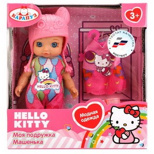 Кукла "Карапуз" Hello Kitty 12см, без звука, с доп. одеждой и аксесс., в ассорт. в кор. в кор.60шт