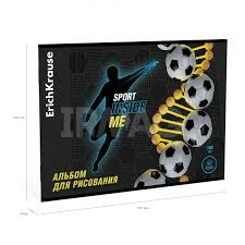 Альбом для рисования на скобе ErichKrause Sport DNA, А4, 24 листа,